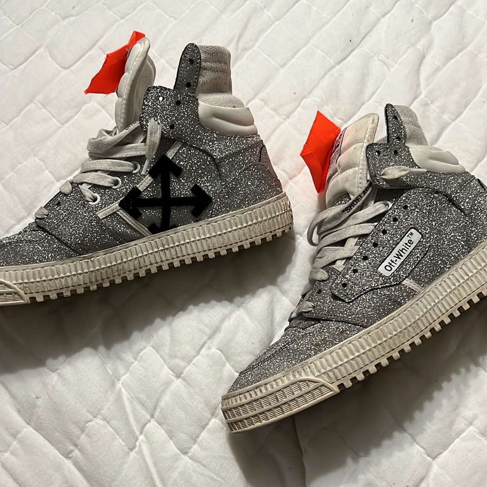 Off White Off-Court Glitter Sneakers